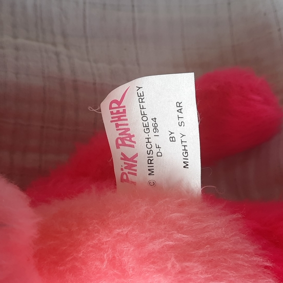 14 inch pink Panther vintage stuffed animal 1964 Mirishc Geoffrey - Picture 2 of 6
